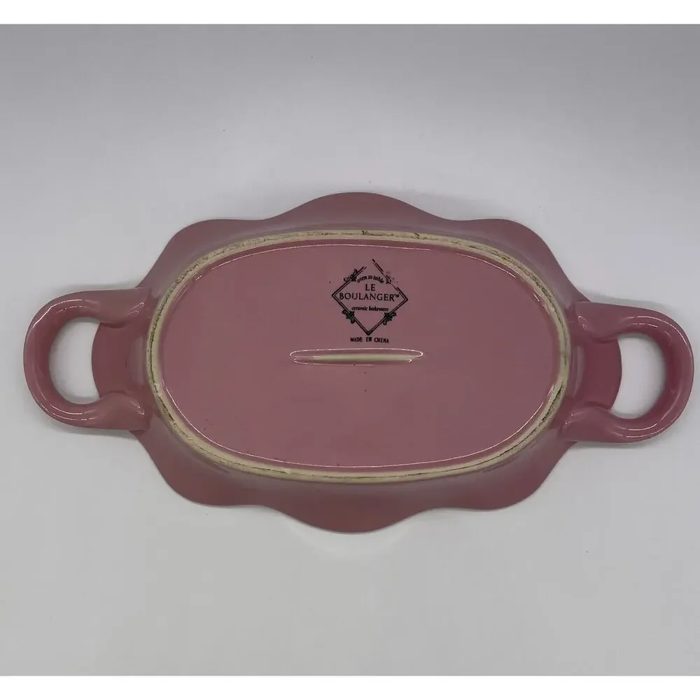 Pink La Boulanger Ceramic Bakeware Oven to Table Farmhouse Style